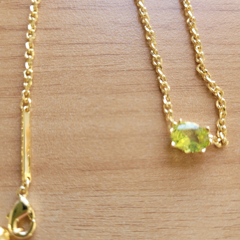 Kendra Scott Cailin Necklace with Lime Green Gemstone